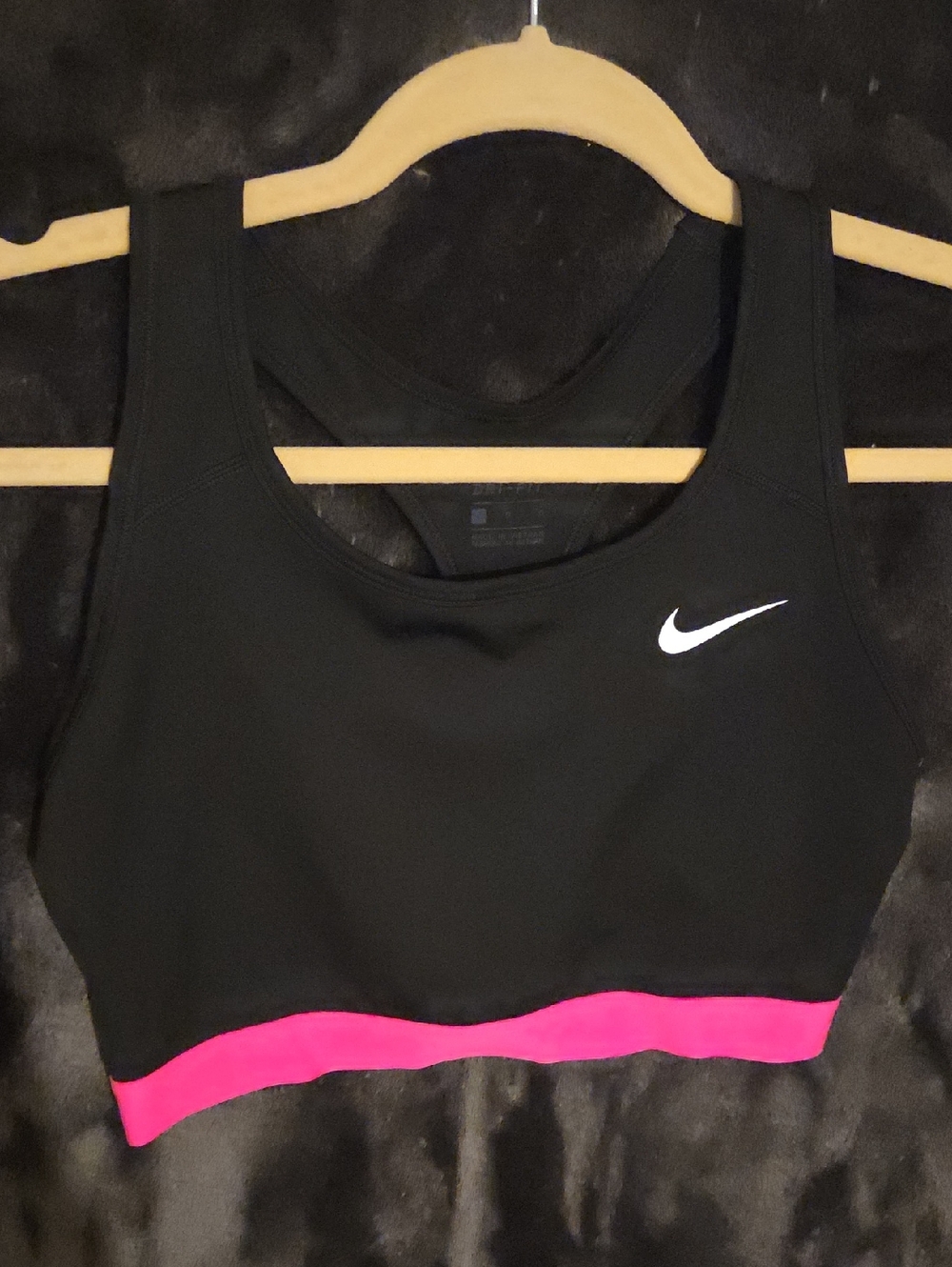 Nike Black Sports Bra with Pink Hem